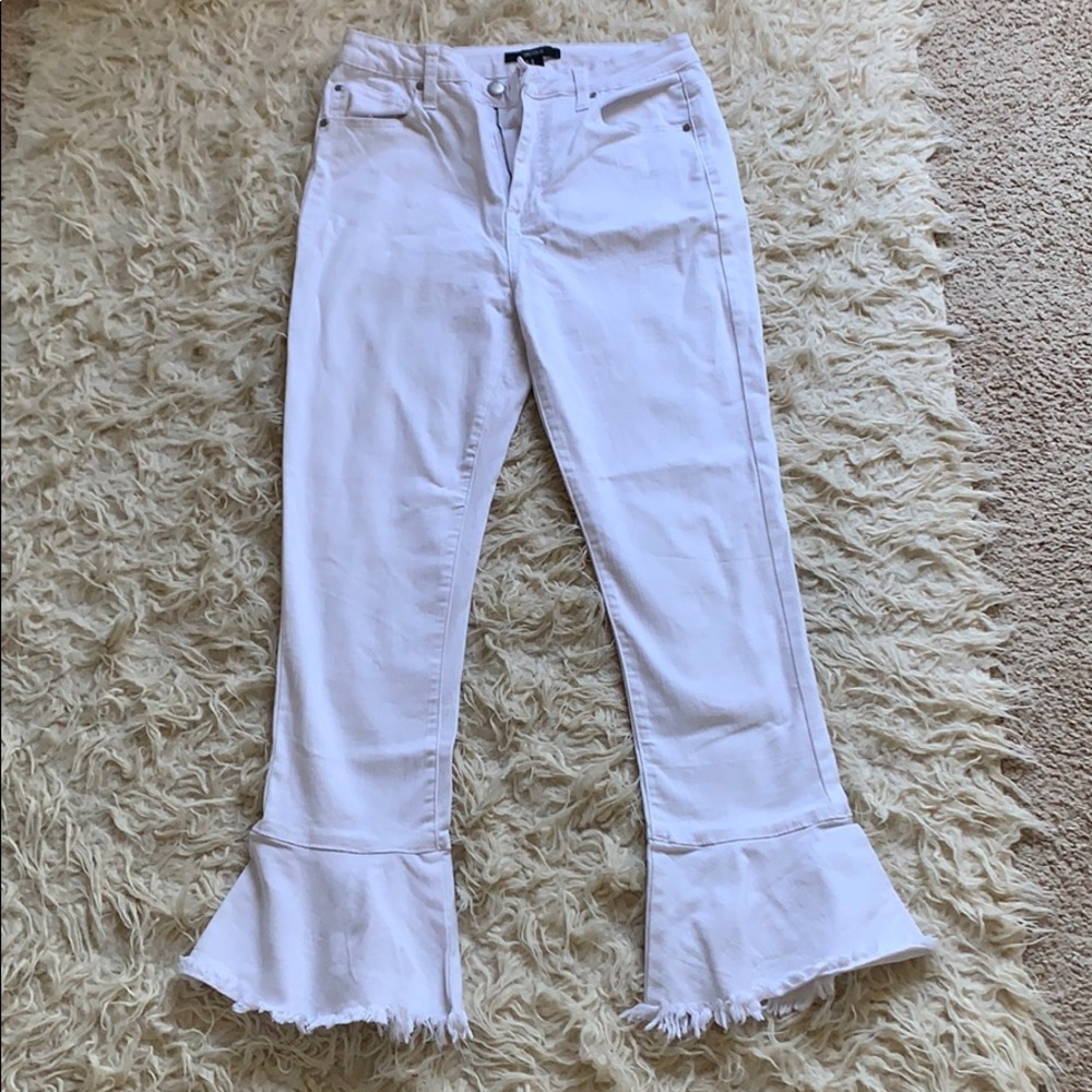 White jeans with flare